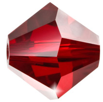 Бусина Чехия "PRECIOSA" биконусы 451-69-302 цветн. 3.6 х 4 мм т.красный (siam 90090) 24 шт в пакете