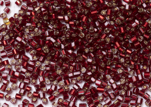 Бисер Чехия рубка 10/0 50г 97120 прозрачный бордовый с серебряным прокрасом